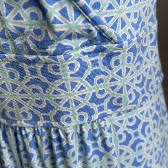 EUC Vineyard Vines Blue/Mint Faux Wrap Dress - Picture 3 of 5